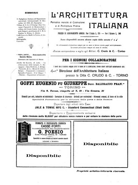 L'architettura italiana periodico mensile di costruzione e di architettura pratica