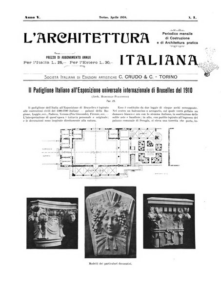 L'architettura italiana periodico mensile di costruzione e di architettura pratica