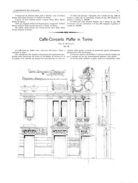 L'architettura italiana periodico mensile di costruzione e di architettura pratica