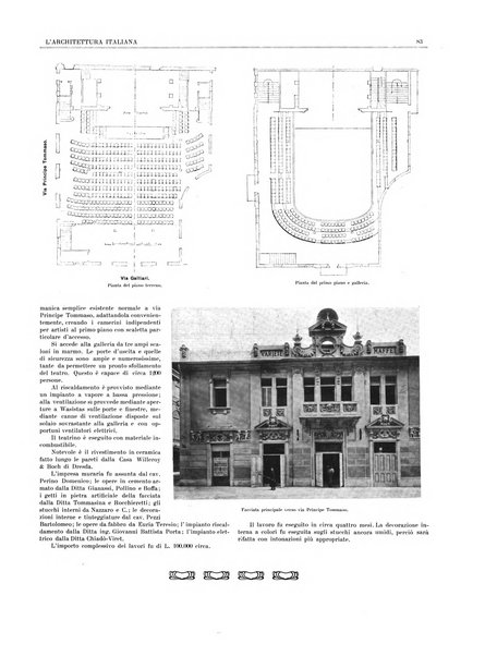 L'architettura italiana periodico mensile di costruzione e di architettura pratica