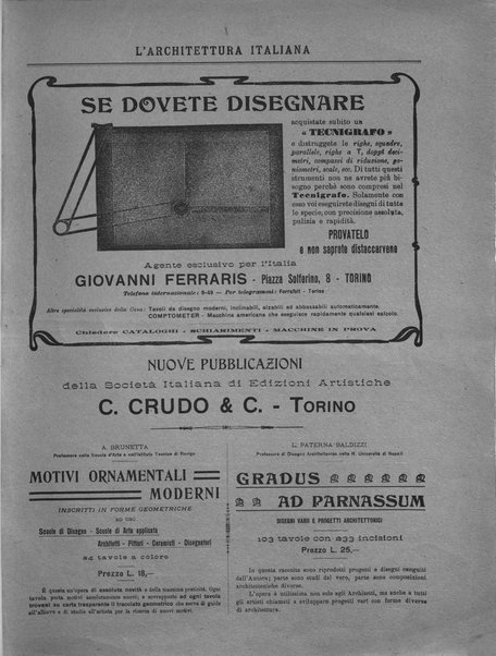 L'architettura italiana periodico mensile di costruzione e di architettura pratica