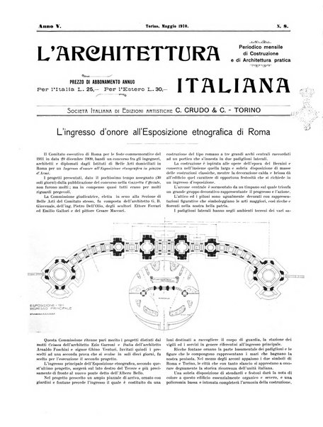 L'architettura italiana periodico mensile di costruzione e di architettura pratica