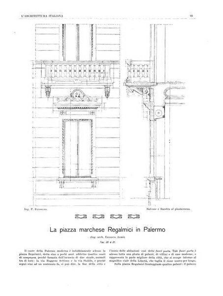 L'architettura italiana periodico mensile di costruzione e di architettura pratica