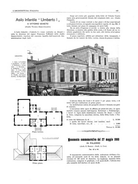 L'architettura italiana periodico mensile di costruzione e di architettura pratica