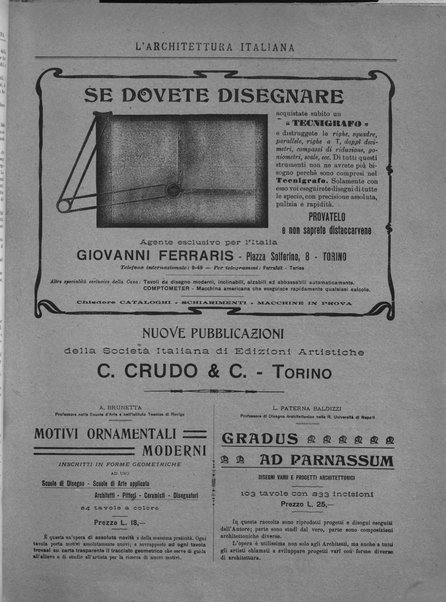 L'architettura italiana periodico mensile di costruzione e di architettura pratica