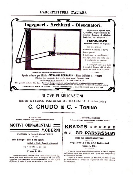 L'architettura italiana periodico mensile di costruzione e di architettura pratica