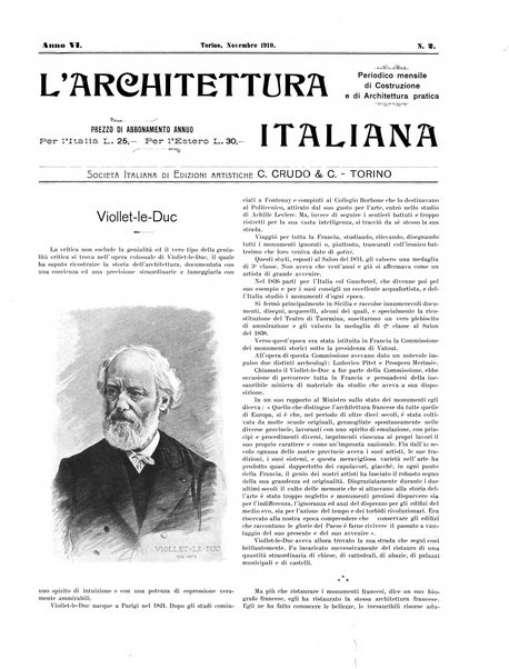 L'architettura italiana periodico mensile di costruzione e di architettura pratica