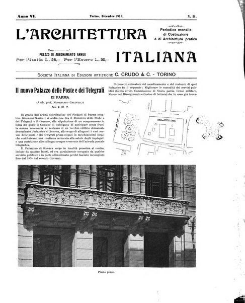 L'architettura italiana periodico mensile di costruzione e di architettura pratica