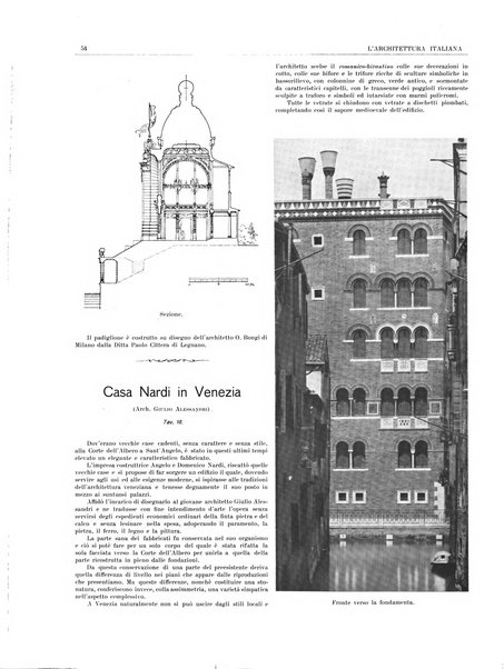 L'architettura italiana periodico mensile di costruzione e di architettura pratica