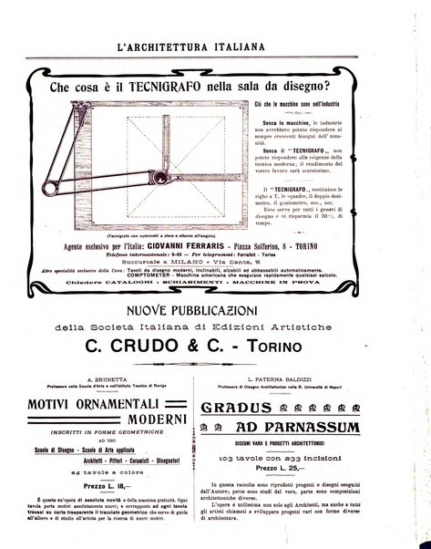 L'architettura italiana periodico mensile di costruzione e di architettura pratica