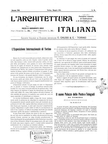 L'architettura italiana periodico mensile di costruzione e di architettura pratica