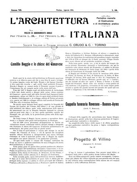 L'architettura italiana periodico mensile di costruzione e di architettura pratica