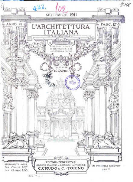 L'architettura italiana periodico mensile di costruzione e di architettura pratica