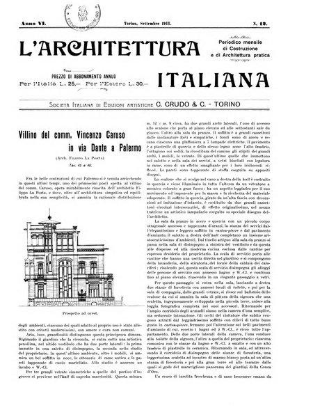 L'architettura italiana periodico mensile di costruzione e di architettura pratica