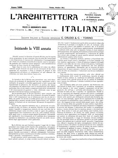 L'architettura italiana periodico mensile di costruzione e di architettura pratica