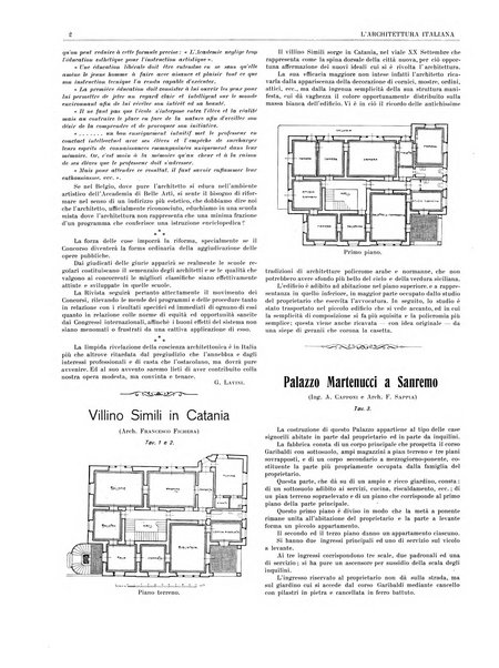 L'architettura italiana periodico mensile di costruzione e di architettura pratica