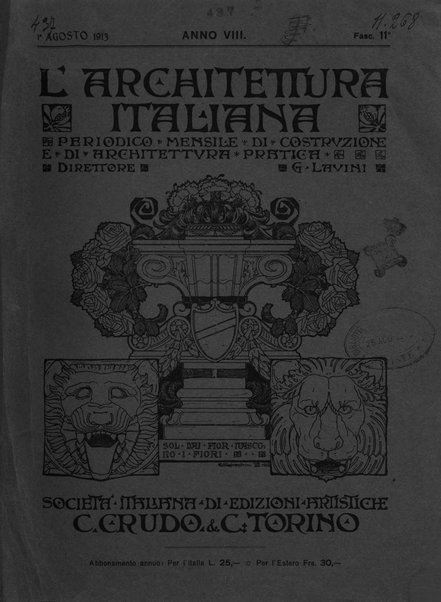 L'architettura italiana periodico mensile di costruzione e di architettura pratica