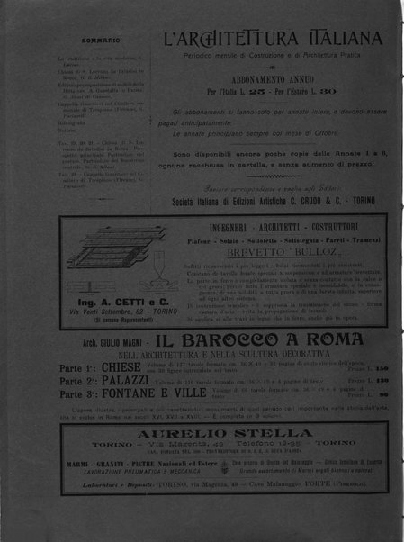 L'architettura italiana periodico mensile di costruzione e di architettura pratica