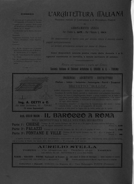 L'architettura italiana periodico mensile di costruzione e di architettura pratica