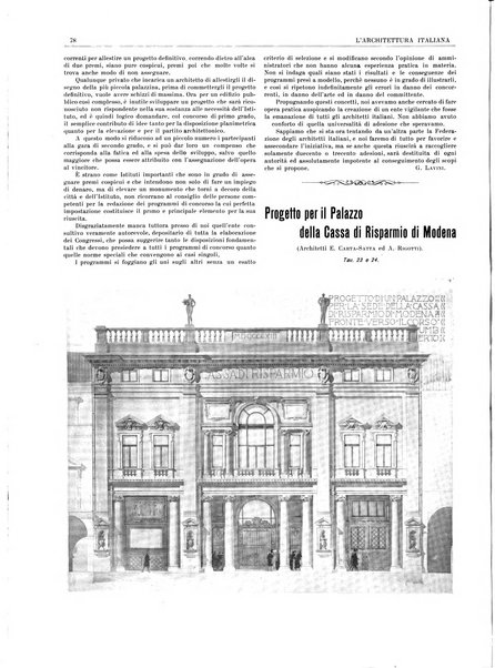 L'architettura italiana periodico mensile di costruzione e di architettura pratica