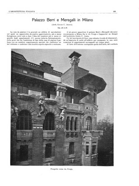 L'architettura italiana periodico mensile di costruzione e di architettura pratica