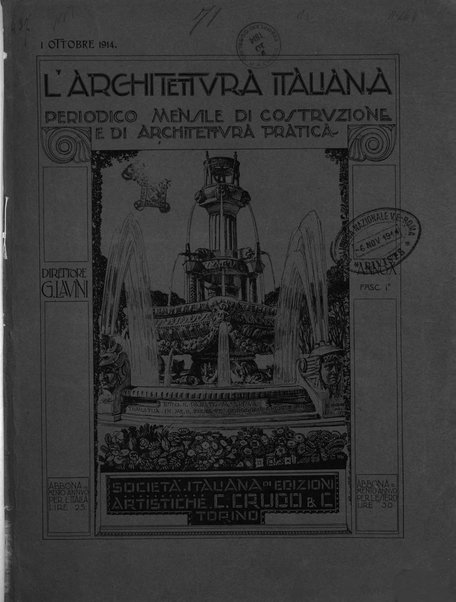 L'architettura italiana periodico mensile di costruzione e di architettura pratica