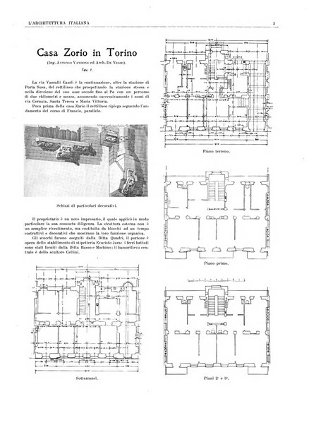 L'architettura italiana periodico mensile di costruzione e di architettura pratica