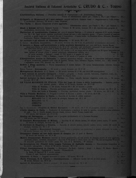 L'architettura italiana periodico mensile di costruzione e di architettura pratica