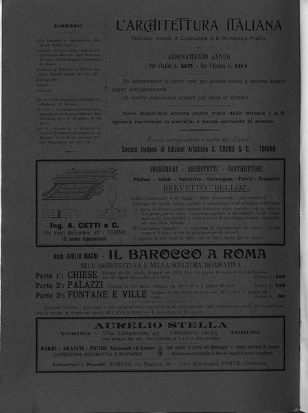 L'architettura italiana periodico mensile di costruzione e di architettura pratica