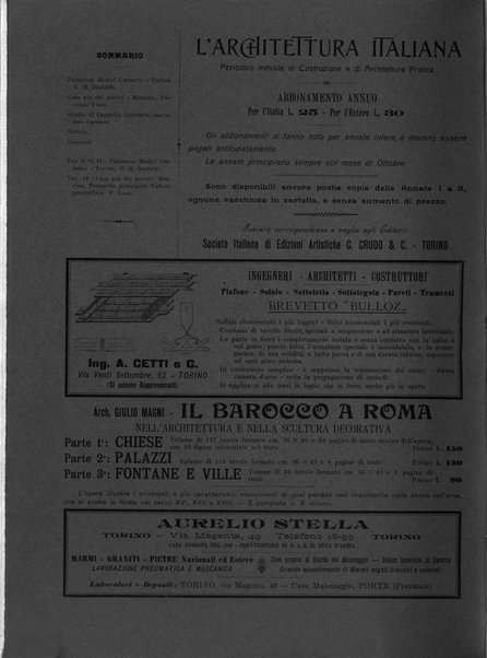 L'architettura italiana periodico mensile di costruzione e di architettura pratica