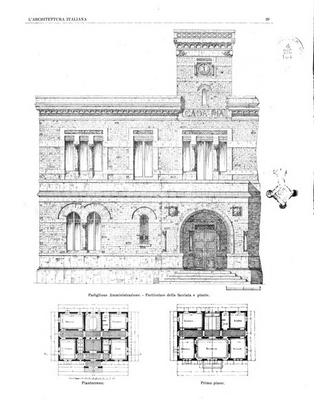 L'architettura italiana periodico mensile di costruzione e di architettura pratica