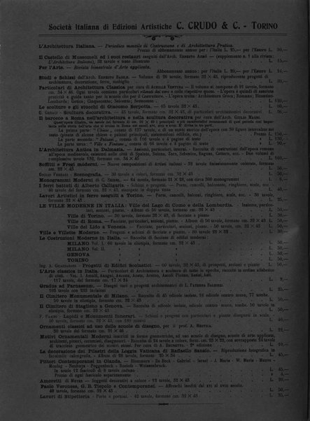 L'architettura italiana periodico mensile di costruzione e di architettura pratica