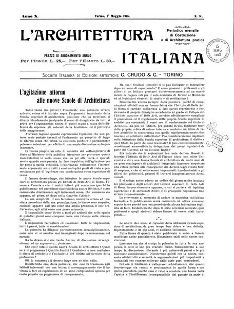 L'architettura italiana periodico mensile di costruzione e di architettura pratica