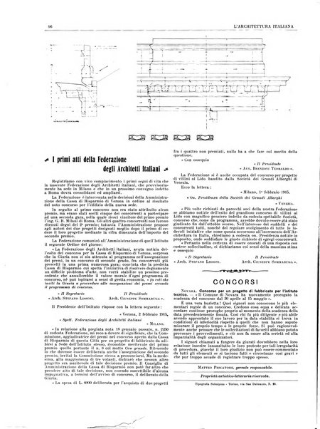 L'architettura italiana periodico mensile di costruzione e di architettura pratica