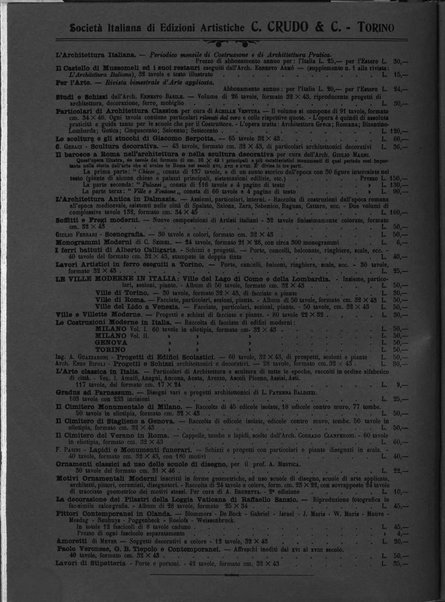 L'architettura italiana periodico mensile di costruzione e di architettura pratica