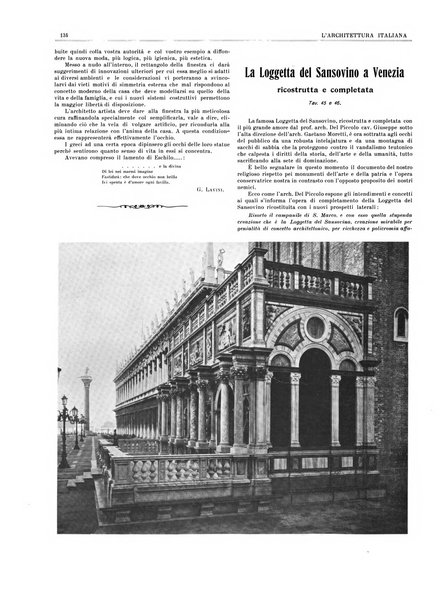 L'architettura italiana periodico mensile di costruzione e di architettura pratica