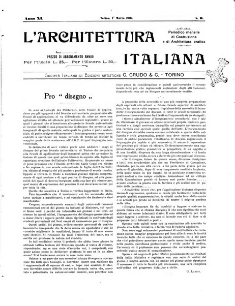 L'architettura italiana periodico mensile di costruzione e di architettura pratica