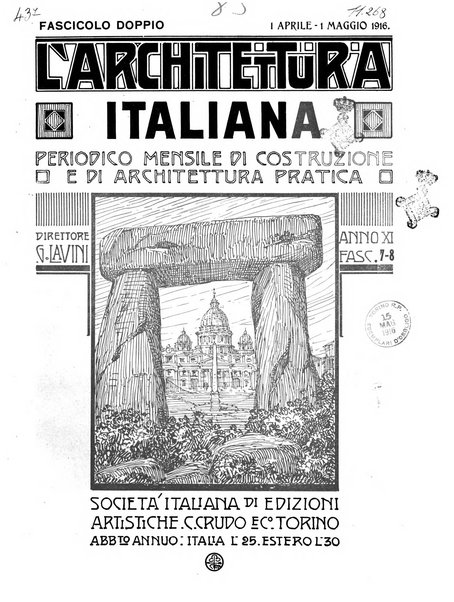 L'architettura italiana periodico mensile di costruzione e di architettura pratica