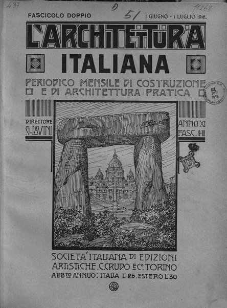 L'architettura italiana periodico mensile di costruzione e di architettura pratica