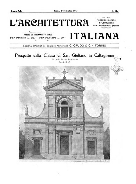 L'architettura italiana periodico mensile di costruzione e di architettura pratica