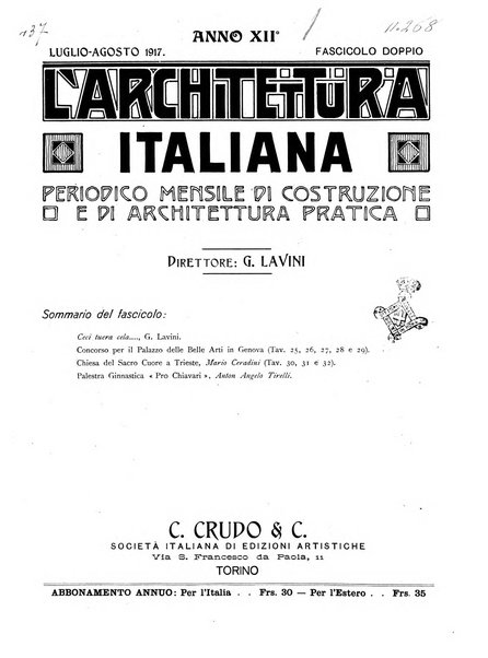 L'architettura italiana periodico mensile di costruzione e di architettura pratica