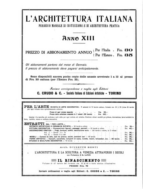 L'architettura italiana periodico mensile di costruzione e di architettura pratica