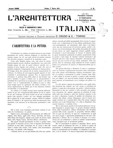 L'architettura italiana periodico mensile di costruzione e di architettura pratica