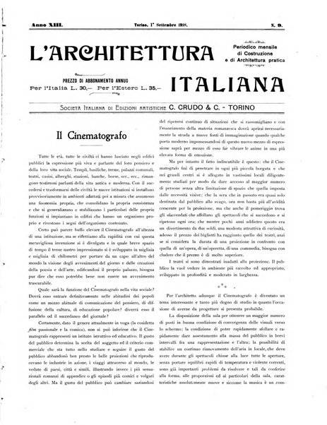 L'architettura italiana periodico mensile di costruzione e di architettura pratica