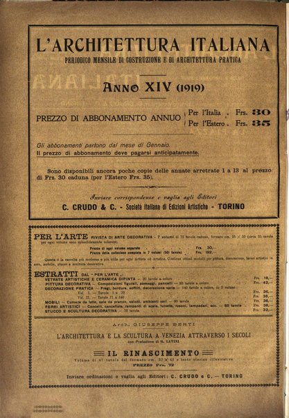 L'architettura italiana periodico mensile di costruzione e di architettura pratica