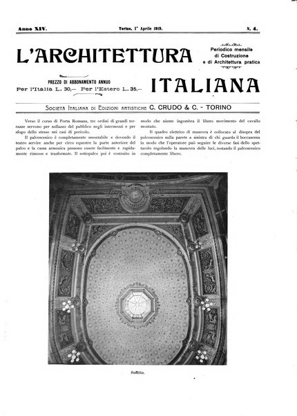 L'architettura italiana periodico mensile di costruzione e di architettura pratica