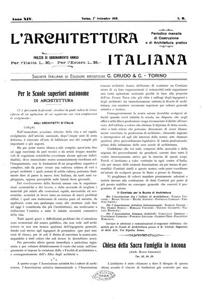 L'architettura italiana periodico mensile di costruzione e di architettura pratica