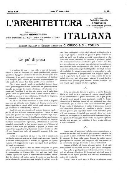 L'architettura italiana periodico mensile di costruzione e di architettura pratica