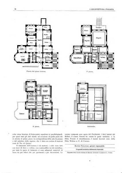 L'architettura italiana periodico mensile di costruzione e di architettura pratica