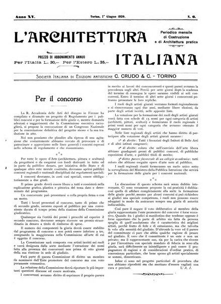 L'architettura italiana periodico mensile di costruzione e di architettura pratica